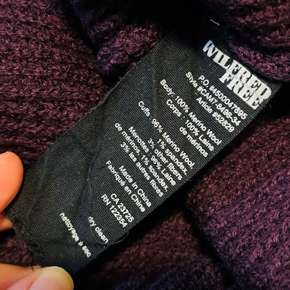 Wilfred Free Purple Turtleneck Merino Wool Sweater Dress, Size XS - Picture 11 of 11